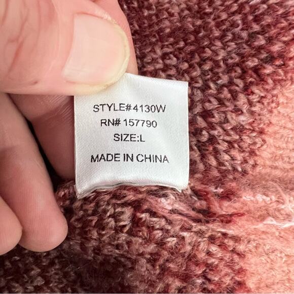 Pinch Pink Red Houndstooth Oversized Sweater Size Large NWT - Picture 12 of 13